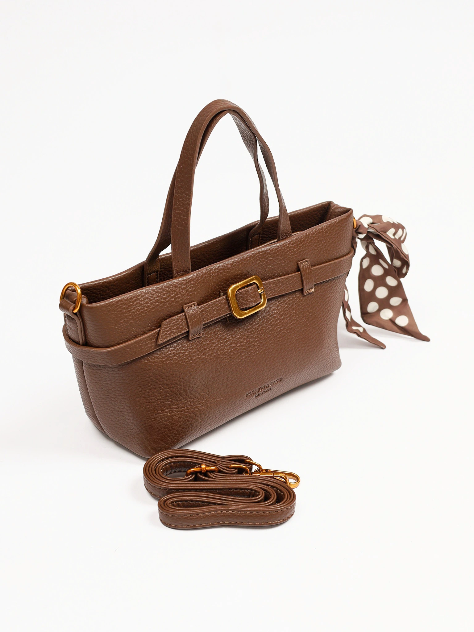 Сумка-тоут с декоративным платком и ремешком с пряжкой в ассортименте